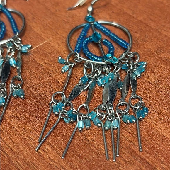 3/$20 Blue Beaded Dangle Earrings - Picture 2 of 3